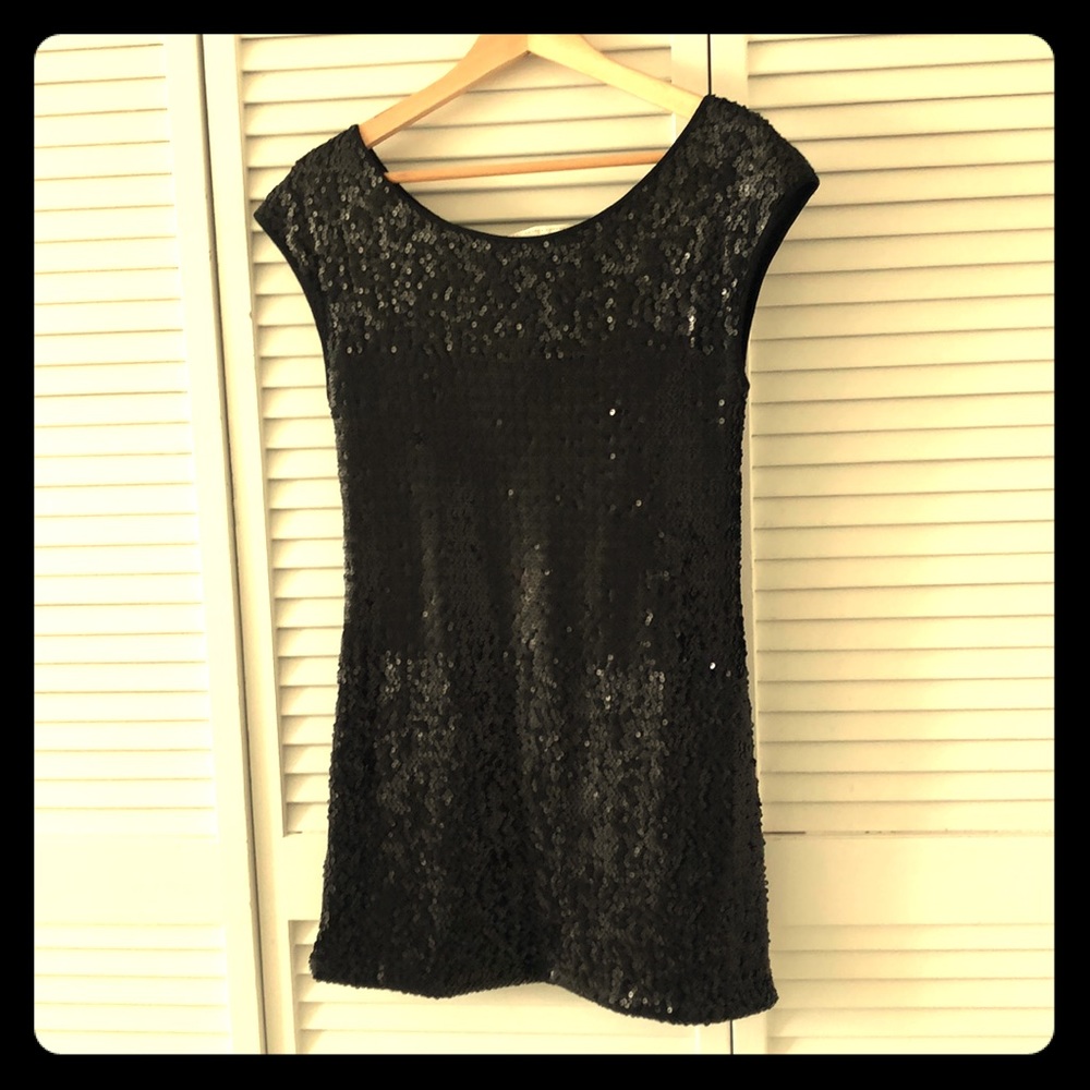 NWOT black allover sequin dress